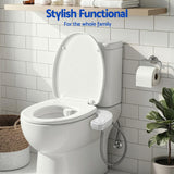 Darrahopens Home & Garden > Bathroom Accessories > Toilet & Bidet Accessories Cefito Ultra-Slim Bidet Attachment Detachable Bidet with Self-Cleaning Dual Nozzle Non-Electric Adjustable Water Pressure, Cold Water Toilet Bide