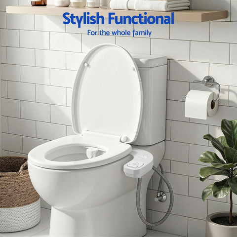Darrahopens Home & Garden > Bathroom Accessories > Toilet & Bidet Accessories Cefito Ultra-Slim Bidet Attachment Detachable Bidet with Self-Cleaning Dual Nozzle Non-Electric Adjustable Water Pressure, Cold Water Toilet Bide