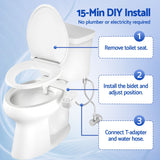 Darrahopens Home & Garden > Bathroom Accessories > Toilet & Bidet Accessories Cefito Ultra-Slim Bidet Attachment Detachable Bidet with Self-Cleaning Dual Nozzle Non-Electric Adjustable Water Pressure, Cold Water Toilet Bide