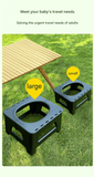 Darrahopens Home & Garden > Bathroom Accessories > Toilet & Bidet Accessories Gray Small size Portable Folding Toilet Stool - PP Material - 100kg Load Capacity, Compact & Lightweight, Odor-Resistant Design, for Camping, Road Trips, Outdoor Emergencies, Travel-Friendly Solution