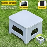 Grey  Large Portable Folding Camping Toilet Stool - Capacity Emergency Potty for Car, Outdoor Travel, and Hiking