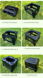 Darrahopens Home & Garden > Bathroom Accessories > Toilet & Bidet Accessories Grey  Large Portable Folding Camping Toilet Stool - Capacity Emergency Potty for Car, Outdoor Travel, and Hiking