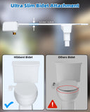 Darrahopens Home & Garden > Bathroom Accessories > Toilet & Bidet Accessories Non-Electric Mechanical Bidet Attachment – Ultra-Slim Dual Nozzle Design with Feminine & Posterior Wash, Adjustable Water Pressure, Self-Cleaning Spray, Brass Inlet, Stainless Steel Hose, Tool-Free Installation for Standard Toilets (White)