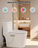 Darrahopens Home & Garden > Bathroom Accessories > Toilet & Bidet Accessories Non-Electric Mechanical Bidet Attachment – Ultra-Slim Dual Nozzle Design with Feminine & Posterior Wash, Adjustable Water Pressure, Self-Cleaning Spray, Brass Inlet, Stainless Steel Hose, Tool-Free Installation for Standard Toilets (White)
