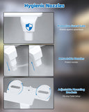 Darrahopens Home & Garden > Bathroom Accessories > Toilet & Bidet Accessories Non-Electric Mechanical Bidet Attachment – Ultra-Slim Dual Nozzle Design with Feminine & Posterior Wash, Adjustable Water Pressure, Self-Cleaning Spray, Brass Inlet, Stainless Steel Hose, Tool-Free Installation for Standard Toilets (White)