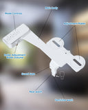 Darrahopens Home & Garden > Bathroom Accessories > Toilet & Bidet Accessories Non-Electric Mechanical Bidet Attachment – Ultra-Slim Dual Nozzle Design with Feminine & Posterior Wash, Adjustable Water Pressure, Self-Cleaning Spray, Brass Inlet, Stainless Steel Hose, Tool-Free Installation for Standard Toilets (White)