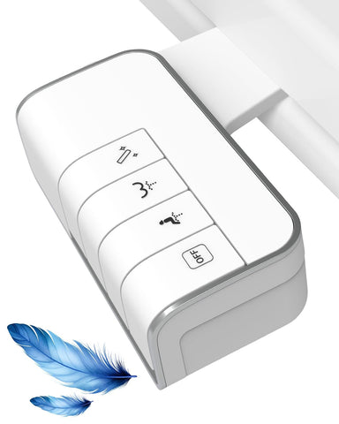 Darrahopens Home & Garden > Bathroom Accessories > Toilet & Bidet Accessories Non-Electric Mechanical Bidet Attachment – Ultra-Slim Dual Nozzle Design with Feminine & Posterior Wash, Adjustable Water Pressure, Self-Cleaning Spray, Brass Inlet, Stainless Steel Hose, Tool-Free Installation for Standard Toilets (White)