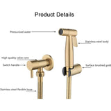 Darrahopens Home & Garden > Bathroom Accessories > Toilet & Bidet Accessories Stainless Steel Toilet Bidet Shattaf Faucet Sprayer, Bidet Sprayer Kit (Gold)