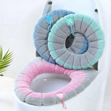 Darrahopens Home & Garden > Bathroom Accessories > Toilet & Bidet Accessories Toilet Seat Covers - 3-Pack - Soft Toilet Seat Covers - Soft and Comfortable Winter Toilet Seat Covers - With Hanging Ring - Reusable Toilet Seat Covers - Universal Toilet Seat Covers - Easy to Install - Pink - Green - Blue