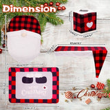 Darrahopens Home & Garden > Bathroom Accessories > Toilet & Bidet Accessories Toilet Seat Covers - Set of 4 - Christmas Toilet Seat Covers - Christmas Bathroom Accessories - Cute Christmas Dwarf Toilet Seats - Christmas Bathroom Decorations - Easy to Clean - Non-Slip Toilet Mats