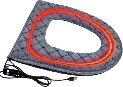 Darrahopens Home & Garden > Bathroom Accessories > Toilet & Bidet Accessories USB Heated Toilet Seat Cover 5 Level Heating with Timer Grey In Australia - Darrahopens