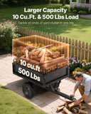 Darrahopens Home & Garden > Bathroom Accessories > Toilet & Bidet Accessories VEVOR Garden Utility Trailer, 10 Cu. Ft & 227 kg Capacity, ATV UTV Hauling Trailer, Tow Behind Steel Dump Cart with 14" Tires, Hand Pull or Foot Pedal, Heavy Duty Yard Trailers for Lawn Mower Tractor