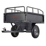 Darrahopens Home & Garden > Bathroom Accessories > Toilet & Bidet Accessories VEVOR Garden Utility Trailer, 10 Cu. Ft & 227 kg Capacity, ATV UTV Hauling Trailer, Tow Behind Steel Dump Cart with 14" Tires, Hand Pull or Foot Pedal, Heavy Duty Yard Trailers for Lawn Mower Tractor
