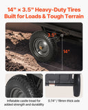 Darrahopens Home & Garden > Bathroom Accessories > Toilet & Bidet Accessories VEVOR Garden Utility Trailer, 10 Cu. Ft & 227 kg Capacity, ATV UTV Hauling Trailer, Tow Behind Steel Dump Cart with 14" Tires, Hand Pull or Foot Pedal, Heavy Duty Yard Trailers for Lawn Mower Tractor