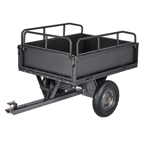 Darrahopens Home & Garden > Bathroom Accessories > Toilet & Bidet Accessories VEVOR Garden Utility Trailer, 10 Cu. Ft & 227 kg Capacity, ATV UTV Hauling Trailer, Tow Behind Steel Dump Cart with 14" Tires, Hand Pull or Foot Pedal, Heavy Duty Yard Trailers for Lawn Mower Tractor