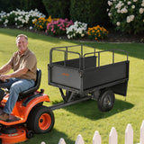 Darrahopens Home & Garden > Bathroom Accessories > Toilet & Bidet Accessories VEVOR Garden Utility Trailer, 17 Cu. Ft & 272 kg Capacity, ATV UTV Hauling Trailer, Tow Behind Steel Dump Cart with 16" Tires, Hand Pull or Foot Pedal, Heavy Duty Yard Trailers for Lawn Mower Tractor