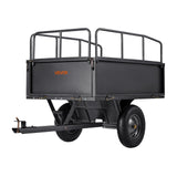 Darrahopens Home & Garden > Bathroom Accessories > Toilet & Bidet Accessories VEVOR Garden Utility Trailer, 17 Cu. Ft & 272 kg Capacity, ATV UTV Hauling Trailer, Tow Behind Steel Dump Cart with 16" Tires, Hand Pull or Foot Pedal, Heavy Duty Yard Trailers for Lawn Mower Tractor