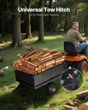 Darrahopens Home & Garden > Bathroom Accessories > Toilet & Bidet Accessories VEVOR Garden Utility Trailer, 17 Cu. Ft & 272 kg Capacity, ATV UTV Hauling Trailer, Tow Behind Steel Dump Cart with 16" Tires, Hand Pull or Foot Pedal, Heavy Duty Yard Trailers for Lawn Mower Tractor