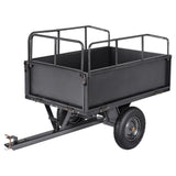 Darrahopens Home & Garden > Bathroom Accessories > Toilet & Bidet Accessories VEVOR Garden Utility Trailer, 17 Cu. Ft & 272 kg Capacity, ATV UTV Hauling Trailer, Tow Behind Steel Dump Cart with 16" Tires, Hand Pull or Foot Pedal, Heavy Duty Yard Trailers for Lawn Mower Tractor