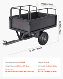 Darrahopens Home & Garden > Bathroom Accessories > Toilet & Bidet Accessories VEVOR Garden Utility Trailer, 17 Cu. Ft & 272 kg Capacity, ATV UTV Hauling Trailer, Tow Behind Steel Dump Cart with 16" Tires, Hand Pull or Foot Pedal, Heavy Duty Yard Trailers for Lawn Mower Tractor