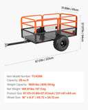 Darrahopens Home & Garden > Bathroom Accessories > Toilet & Bidet Accessories VEVOR Garden Utility Trailer, 28 Cu. Ft. & 800 kg, ATV UTV Trailer, Tow Behind Steel Dump Trailers, Removable Rear Panel, Heavy Duty Pull Behind Yard Trailers for Lawn Mower Tractor Garden Waste