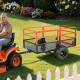 Darrahopens Home & Garden > Bathroom Accessories > Toilet & Bidet Accessories VEVOR Garden Utility Trailer, 28 Cu. Ft. & 800 kg, ATV UTV Trailer, Tow Behind Steel Dump Trailers, Removable Rear Panel, Heavy Duty Pull Behind Yard Trailers for Lawn Mower Tractor Garden Waste