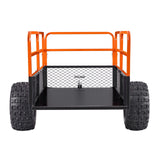 Darrahopens Home & Garden > Bathroom Accessories > Toilet & Bidet Accessories VEVOR Garden Utility Trailer, 28 Cu. Ft. & 800 kg, ATV UTV Trailer, Tow Behind Steel Dump Trailers, Removable Rear Panel, Heavy Duty Pull Behind Yard Trailers for Lawn Mower Tractor Garden Waste