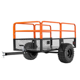 Darrahopens Home & Garden > Bathroom Accessories > Toilet & Bidet Accessories VEVOR Garden Utility Trailer, 28 Cu. Ft. & 800 kg, ATV UTV Trailer, Tow Behind Steel Dump Trailers, Removable Rear Panel, Heavy Duty Pull Behind Yard Trailers for Lawn Mower Tractor Garden Waste