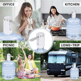 Darrahopens Home & Garden > Bathroom Accessories > Toilet & Bidet Accessories Water Dispenser for 5 Gallon Bottle, Rechargeable Water Pump - Foldable Water Spout for 5 Gallon Bottle, Long-Lasting,Smart LED Display, Portable Water Dispenser for Home & Outdoor (White)