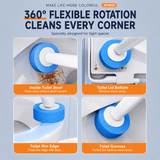 Darrahopens Home & Garden > Bathroom Accessories > Toilet Brushes & Holders Automatic Flip-Open Disposable Toilet Brush Set with 7 Cleaning Refill Heads, Wall Mounted Storage, One-Button Hygienic Release, 360° Rotating Deep Cleaning, 51cm Long Handle Bathroom Toilet Cleaner