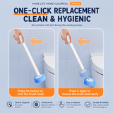 Darrahopens Home & Garden > Bathroom Accessories > Toilet Brushes & Holders Automatic Flip-Open Disposable Toilet Brush Set with 7 Cleaning Refill Heads, Wall Mounted Storage, One-Button Hygienic Release, 360° Rotating Deep Cleaning, 51cm Long Handle Bathroom Toilet Cleaner