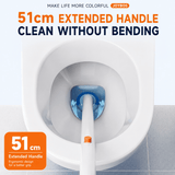 Darrahopens Home & Garden > Bathroom Accessories > Toilet Brushes & Holders Automatic Flip-Open Disposable Toilet Brush Set with 7 Cleaning Refill Heads, Wall Mounted Storage, One-Button Hygienic Release, 360° Rotating Deep Cleaning, 51cm Long Handle Bathroom Toilet Cleaner