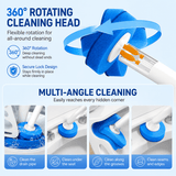 Darrahopens Home & Garden > Bathroom Accessories > Toilet Brushes & Holders Disposable Toilet Brush Set with 14 Preloaded Cleaning Refill Heads & Wall Mounted Storage Holder - 360° Rotating Brush Head, One-Button Release and Long Handle for Hygienic Bathroom Cleaning