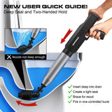 Darrahopens Home & Garden > Bathroom Accessories > Toilet Brushes & Holders Electric Toilet Plunger with TurboPlunge Technology – Cordless High-Pressure Drain Cleaner, Multi-Head Unclogger, 120° Anti-Splash Design (Black)