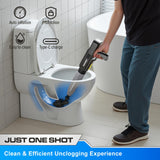 Darrahopens Home & Garden > Bathroom Accessories > Toilet Brushes & Holders Electric Toilet Plunger with TurboPlunge Technology – Cordless High-Pressure Drain Cleaner, Multi-Head Unclogger, 120° Anti-Splash Design (Black)