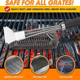 Darrahopens Home & Garden > Bathroom Accessories > Toilet Brushes & Holders Grill Brush and Scraper 18 Inch Stainless Steel Barbecue Cleaning Brush Wire Bri