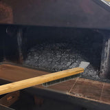Darrahopens Home & Garden > Bathroom Accessories > Toilet Brushes & Holders Long Handle Pizza Oven Brush Steel Wire BBQ Grill Cleaner with Scraper 57.5cm