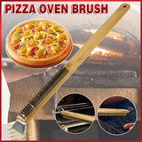 Darrahopens Home & Garden > Bathroom Accessories > Toilet Brushes & Holders Long Handle Pizza Oven Brush Steel Wire BBQ Grill Cleaner with Scraper 57.5cm