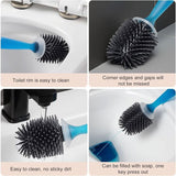 Darrahopens Home & Garden > Bathroom Accessories > Toilet Brushes & Holders Silicone Toilet Brush With Soap Dispenser, Wall Mounted/Standing No Drilling Cleaning Brush With Holder For Bathroom