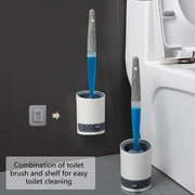 Darrahopens Home & Garden > Bathroom Accessories > Toilet Brushes & Holders Silicone Toilet Brush With Soap Dispenser, Wall Mounted/Standing No Drilling Cleaning Brush With Holder For Bathroom