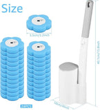 Darrahopens Home & Garden > Bathroom Accessories > Toilet Brushes & Holders Toilet Brush Set with 24 Replaceable Heads - 360° Cleaning & Pre-assembled Cleaning Solution - Includes Storage Station