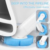 Darrahopens Home & Garden > Bathroom Accessories > Toilet Brushes & Holders Toilet Brush Set with 24 Replaceable Heads - 360° Cleaning & Pre-assembled Cleaning Solution - Includes Storage Station