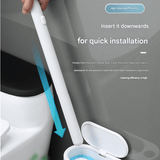 Darrahopens Home & Garden > Bathroom Accessories > Toilet Brushes & Holders White and Black Disposable Toilet Brush with Wall Mount Holder set - No Touch Replacement System, 360 Degree Rotating Head with Built-in Cleaning Solution, Space Saving Bathroom Cleaner for Homes