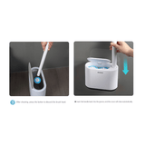 Darrahopens Home & Garden > Bathroom Accessories > Toilet Brushes & Holders White and Grey Disposable Toilet Brush with Wall Mount Holder set - No Touch Replacement System, 360 Degree Rotating Head with Built-in Cleaning Solution, Space Saving Bathroom Cleaner for Homes