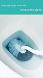Darrahopens Home & Garden > Bathroom Accessories > Toilet Brushes & Holders White Toilet Brush Set with Holder - 3-in-1 Wall Mounted Bathroom Cleaning Kit, TPR Soft Bristle & 360° Globe Brush, No-Drill Adhesive Base, Space Saving Design for Home, Apartment, Rental