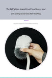 Darrahopens Home & Garden > Bathroom Accessories > Toilet Brushes & Holders White Toilet Brush Set with Holder - 3-in-1 Wall Mounted Bathroom Cleaning Kit, TPR Soft Bristle & 360° Globe Brush, No-Drill Adhesive Base, Space Saving Design for Home, Apartment, Rental