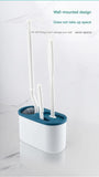 Darrahopens Home & Garden > Bathroom Accessories > Toilet Brushes & Holders White Toilet Brush Set with Holder - 3-in-1 Wall Mounted Bathroom Cleaning Kit, TPR Soft Bristle & 360° Globe Brush, No-Drill Adhesive Base, Space Saving Design for Home, Apartment, Rental