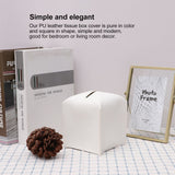 Darrahopens Home & Garden > Bathroom Accessories > Toilet Paper Holders 2 Pack Brown PU Leather Rectangular Tissue Box Covers Foldable Roll Paper Bag for Car Home and Bathroom Modern Storage Solution for Local Households