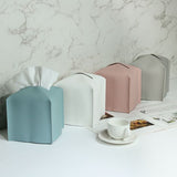 Darrahopens Home & Garden > Bathroom Accessories > Toilet Paper Holders 2 Pack Dark grey PU Leather Rectangular Tissue Box Covers Foldable Roll Paper Bag for Car Home and Bathroom Modern Storage Solution for Local Households