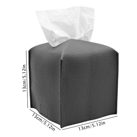 Darrahopens Home & Garden > Bathroom Accessories > Toilet Paper Holders 2 Pack Dark grey PU Leather Rectangular Tissue Box Covers Foldable Roll Paper Bag for Car Home and Bathroom Modern Storage Solution for Local Households